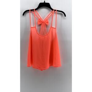 RUE 21 Women's Orange Sheer Cross-Back Bow Sheer Tank Top SZ L